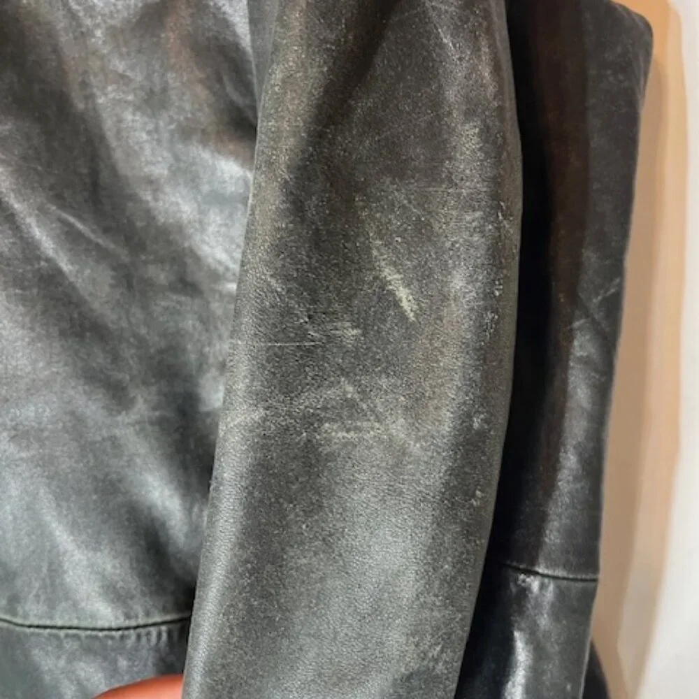 Banana Republic Vintage Leather READ Bomber Full Zip Buttery Soft‎ Jacket Sz L